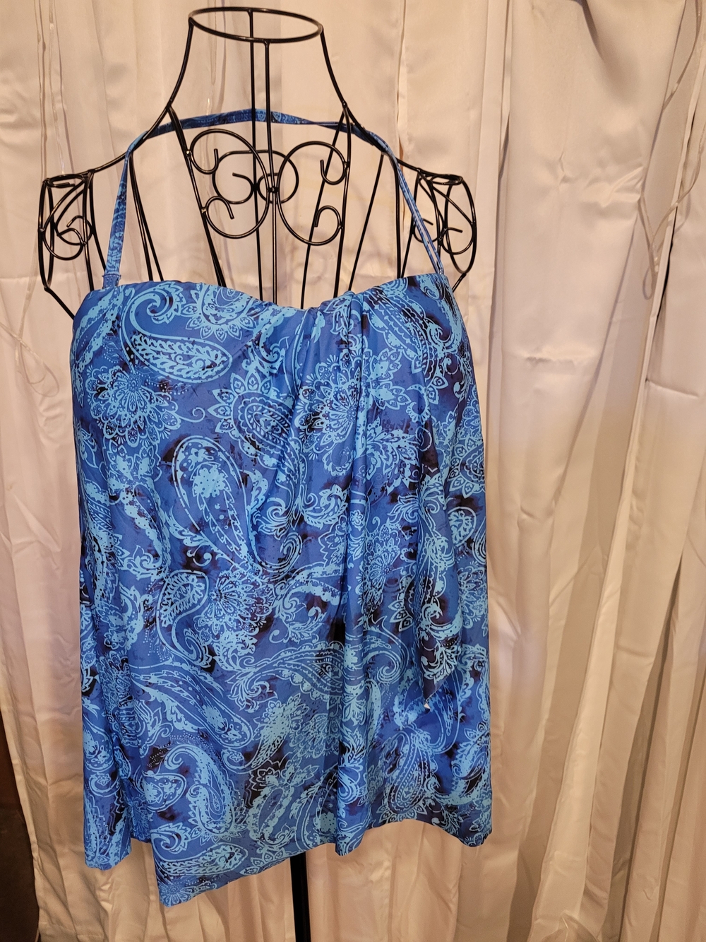 Blue Paisley Halter Swim Top – Women’s Bikini Cover-Up